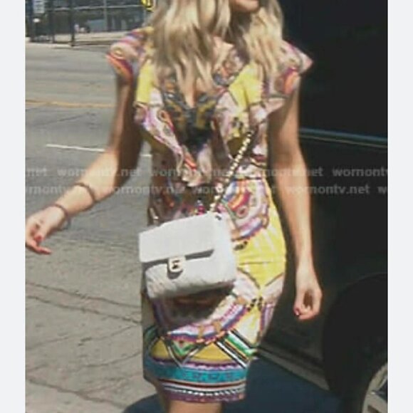 ROBERTO CAVALLI yellow pattern short sleeve mini dress - Picture 2 of 9